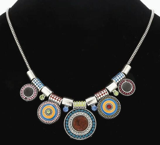 Ethnic necklace silver