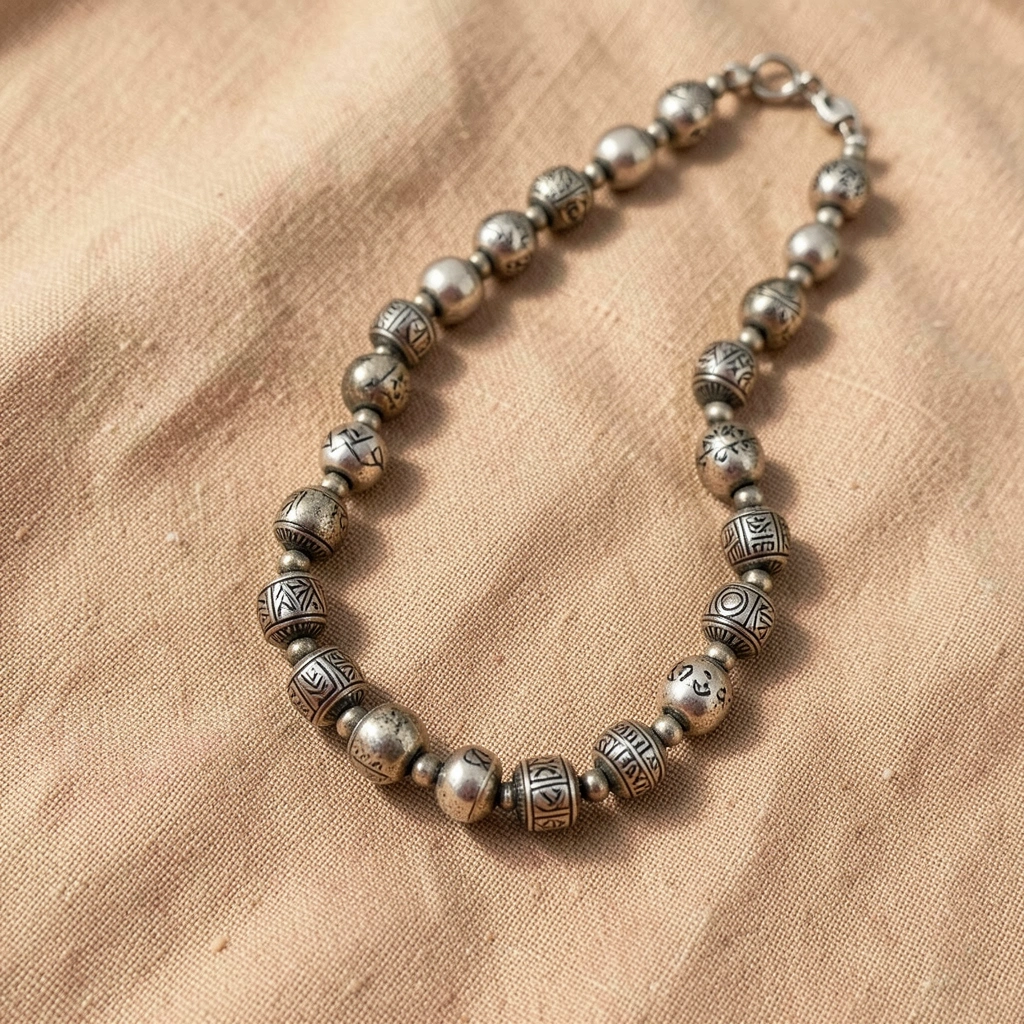 Ethnic silver necklace